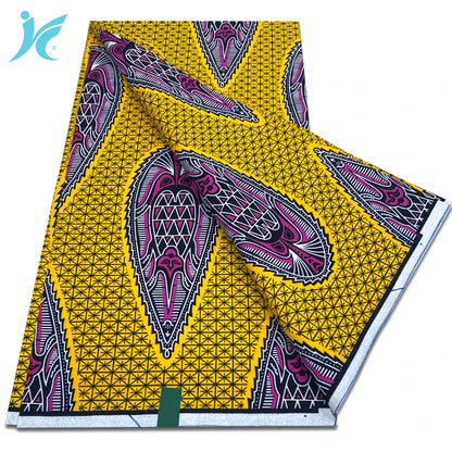 Classic African Wax Fabric - 100% Cotton Soft Ankara Pagne for Women's Dresses