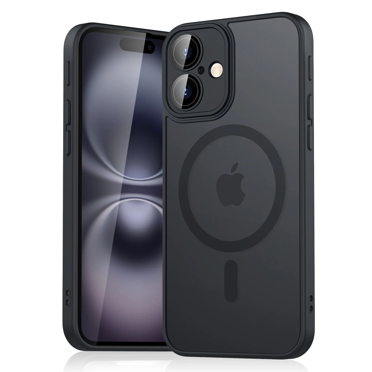 Luxury Magnetic Matte Translucent Armor Case for iPhone 11-16 - Shockproof MagSafe Wireless Charging Cover