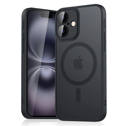Luxury Magnetic Matte Translucent Armor Case for iPhone 11-16 - Shockproof MagSafe Wireless Charging Cover