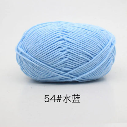 40-50g/Set 4ply Milk Cotton Knitting Yarn – Dyed Lanas for Crochet, Sweaters, Hats & Dolls, Affordable Craft Supplies