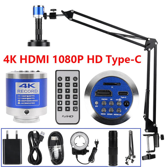 1080P 4K Digital Microscope – Full HD Industrial C-Mount Camera for PCB Welding & Mobile Phone Repair