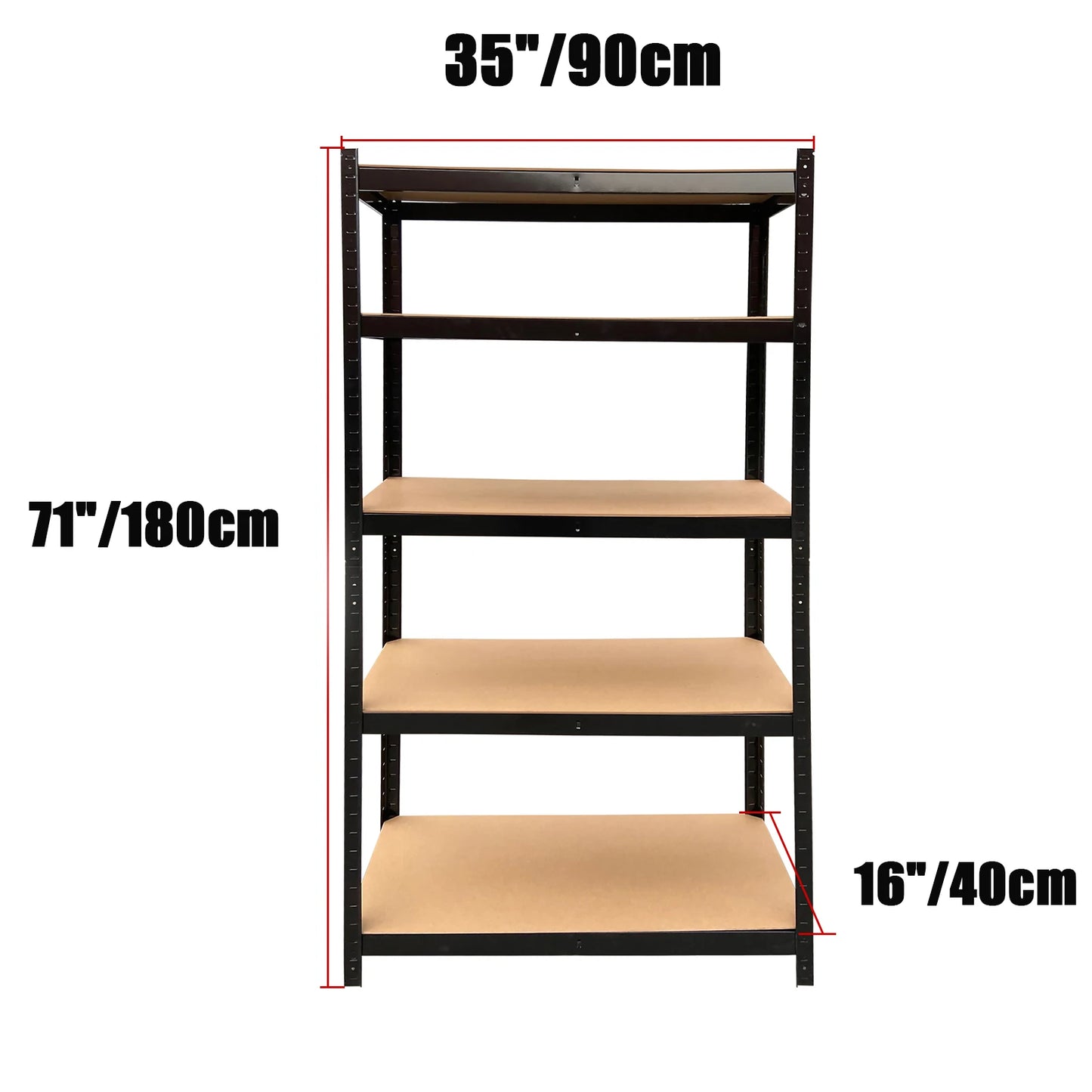 150-200CM Heavy Duty Garage Storage Shelves – 1929LBS Load, Adjustable 4/5 Tier Metal Racking for Home & Warehouse