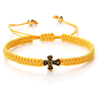 Prayer Cross Rope Bracelet - Handmade Adjustable Nylon Lucky Bangle Jewelry Gift for Women & Men