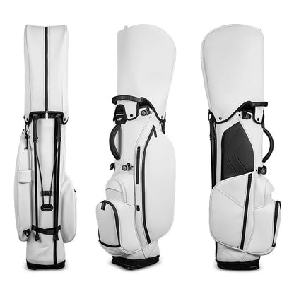 PLAYEAGLE Golf Stand Bag — Lightweight PU Leather Golf Bag with Stand, Multifunctional Golf Rack Bag for Men