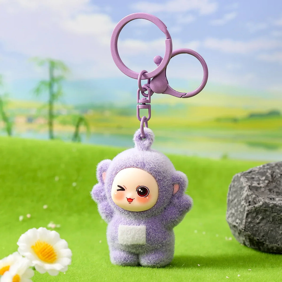 Four-Color Baby Cartoon Keychains - Cute Doll Pendants for Schoolbags, Couples & Trendy Gifts