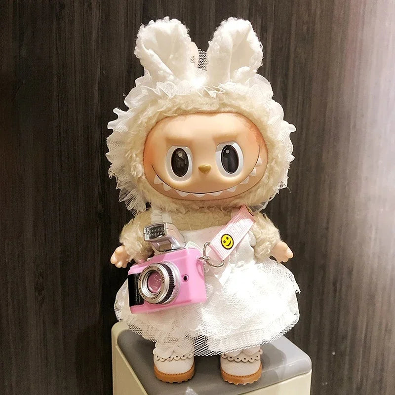 17cm Labubu Idol Dolls Clothes - Kpop EXO DIY Accessories, Cute Mini Plush FEAR Hoodie Se