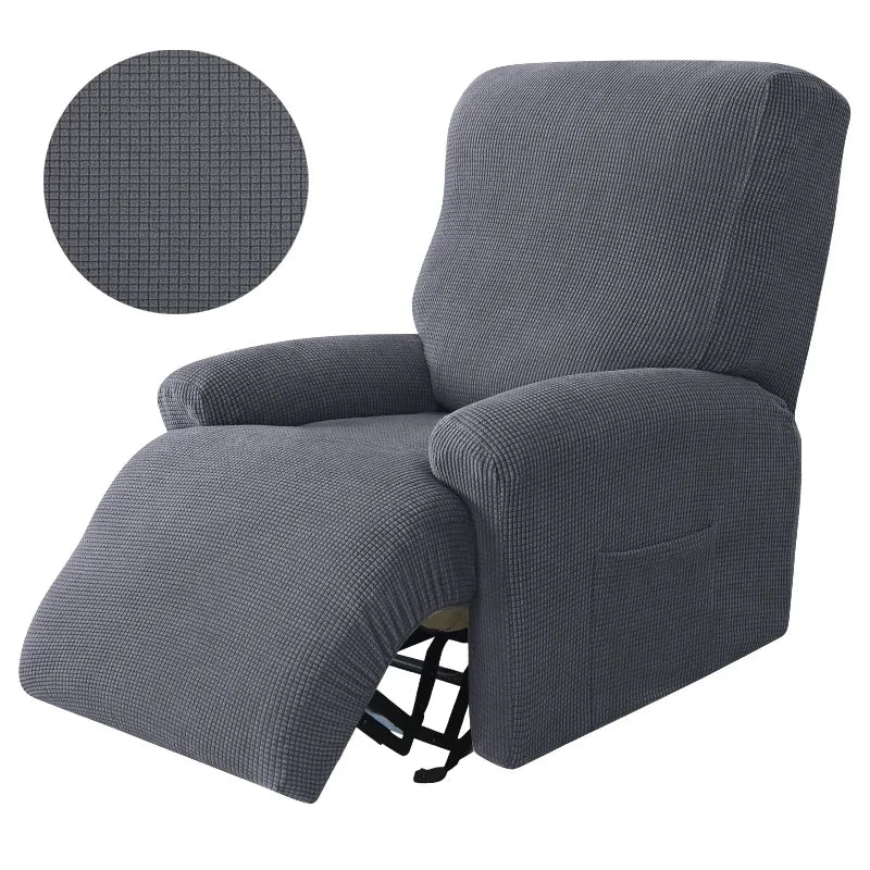 4pcs Recliner Sofa Cover Set - Stretch Spandex Couch Slipcovers with Non-Slip Fit for Armchair & Lazy Chair