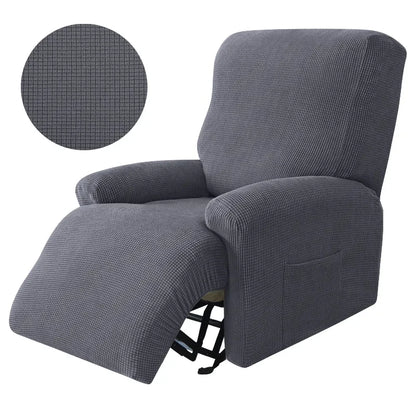 4pcs Recliner Sofa Cover Set - Stretch Spandex Couch Slipcovers with Non-Slip Fit for Armchair & Lazy Chair