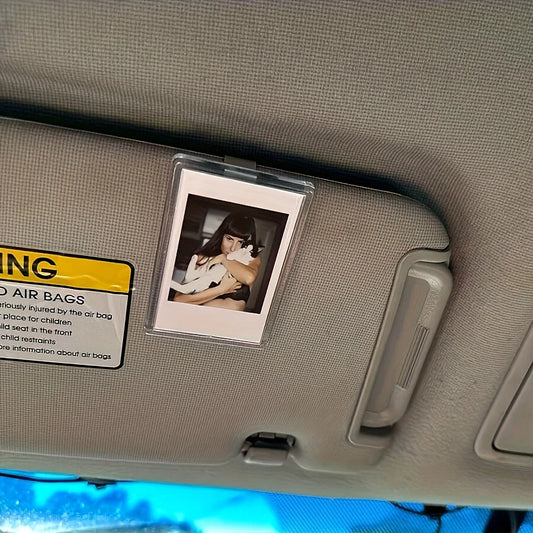 Custom Sun Visor Photo Clip - Personalized Scratch-Resistant Photo Frame with Tool-Free Installation