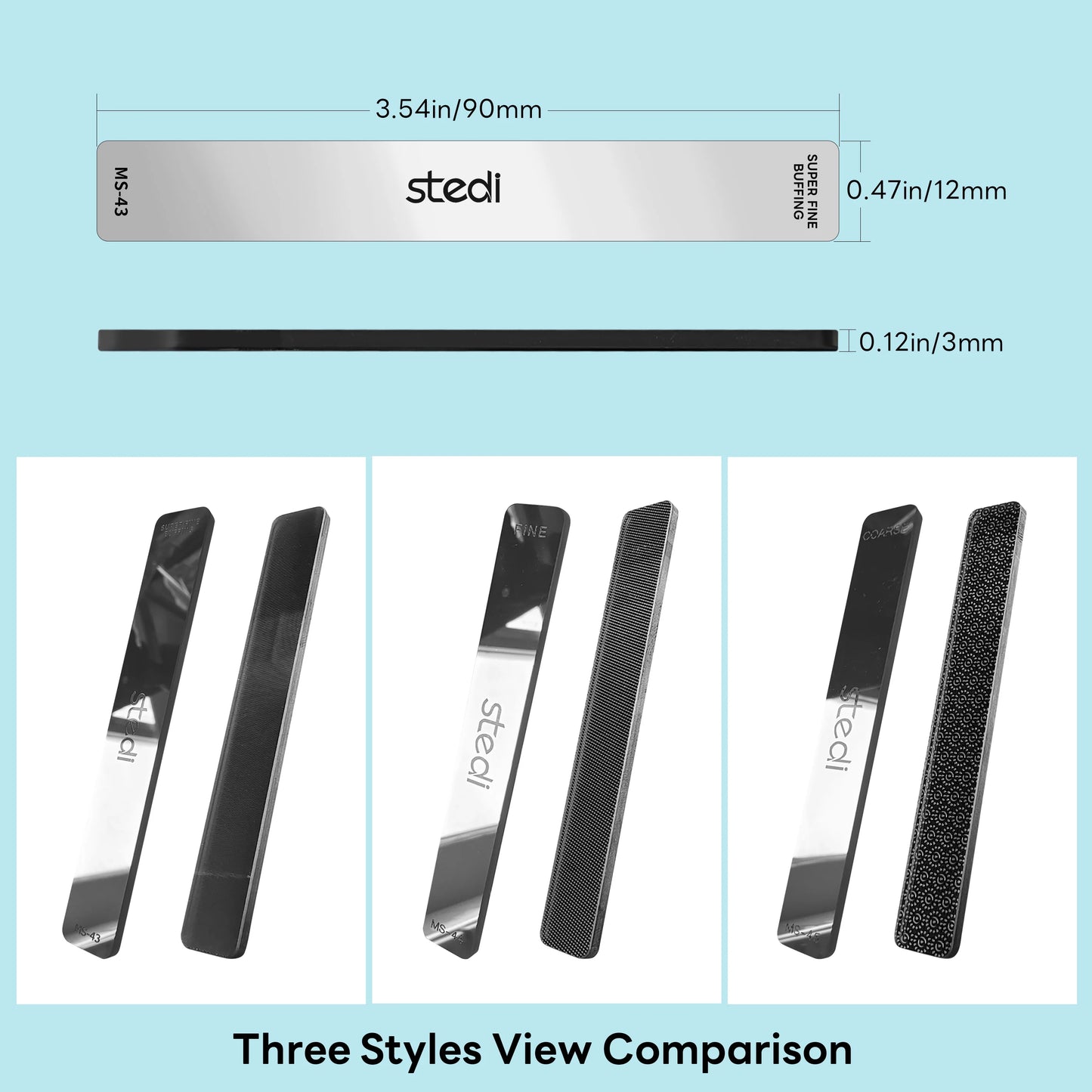 Stedi Hobby Model Polishing Tools – 3 PCS Precision Glass Files, 320/400/6000 Grit for Model Crafting