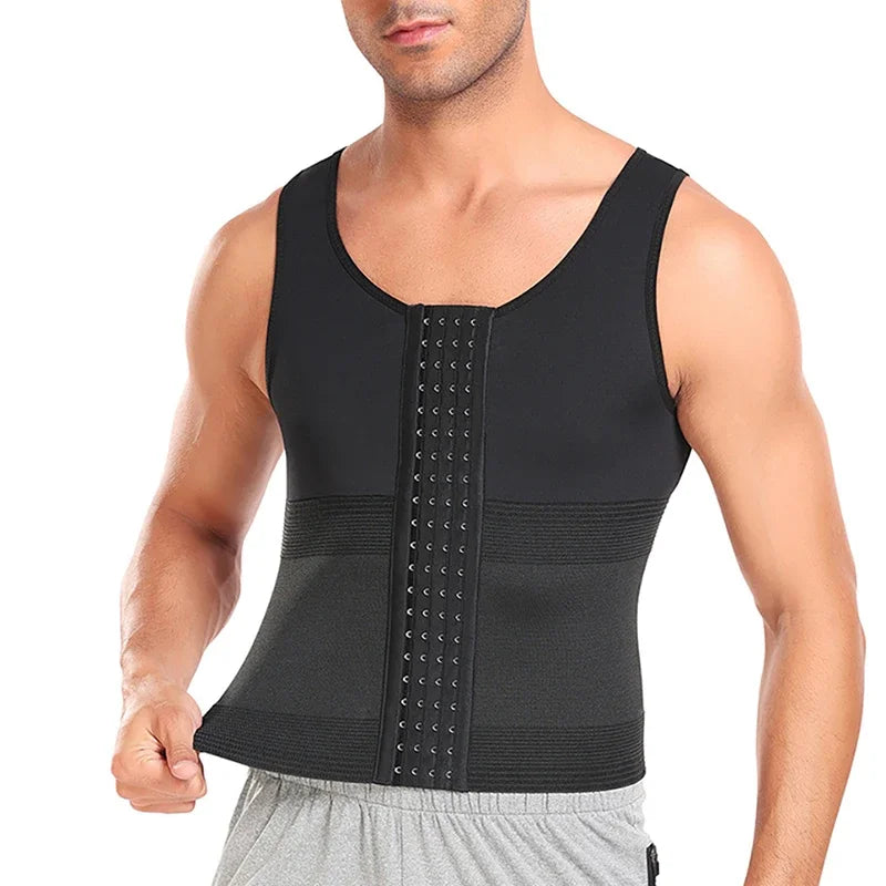 Men’s Slimming Body Shaper Vest – Waist Trainer Compression Shirt, Tummy Control Corset Shapewear & Abdomen Slimming Underwear