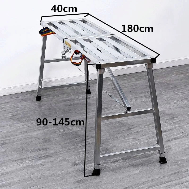 Foldable Steel Scaffolding Ladder – Portable Construction Workbench & Elevated Platform for Home Decoration, Renovation & Heavy-Duty Building Use