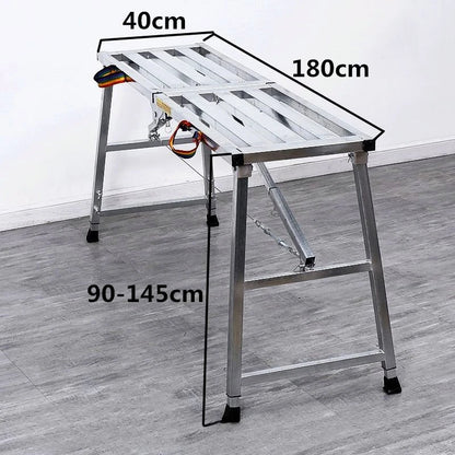Foldable Steel Scaffolding Ladder – Portable Construction Workbench & Elevated Platform for Home Decoration, Renovation & Heavy-Duty Building Use