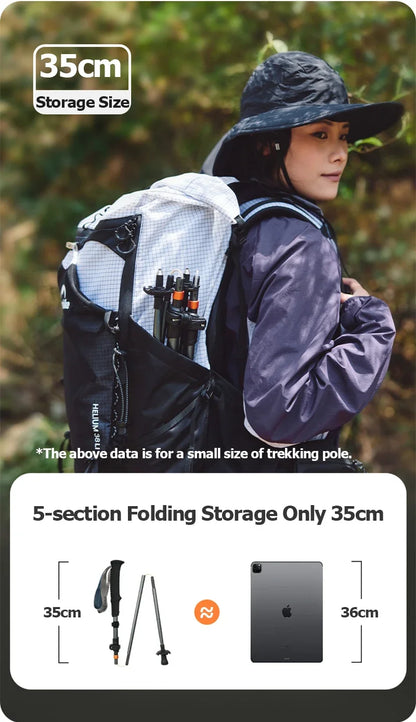 Naturehike Lightweight Trekking Poles – Carbon Fiber & Aluminum Alloy Folding Walking Sticks for Hiking & Climbing