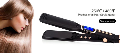 Professional Steam Hair Straightener – Ceramic Vapor Flat Iron, 450℉ Heat with Argan Oil Treatment for Hair Care