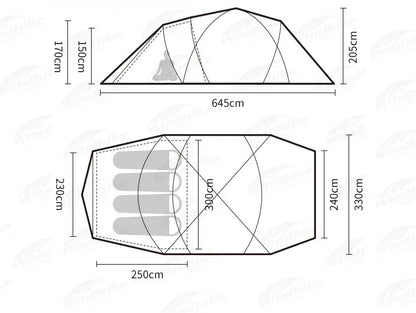 Naturehike Aries Tunnel Tent – 4-6 Person 4-Season Geodesic Outdoor Camping Tent, Double Layer, Large Travel Shelter