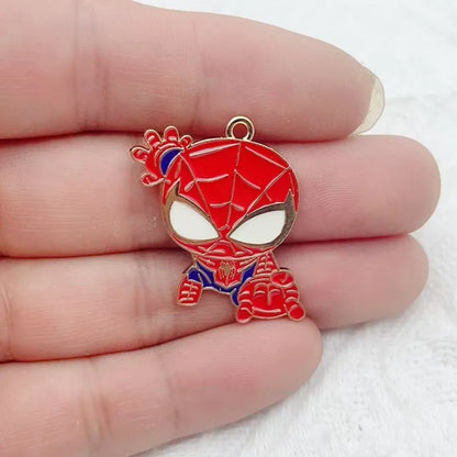 10-Piece Cartoon Alloy Pendant Set - Oil Drop Charms for DIY Earrings, Jewelry Making, and Keychain Accessories