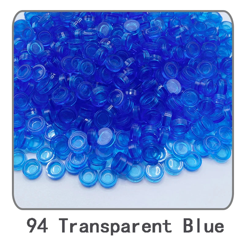 1000Pcs 1x1 Round Building Blocks Set - 52 Color DIY Creative Educational Bricks Compatible with 98138 Toy Kits for Kids
