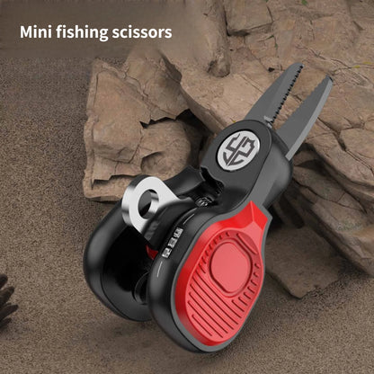Portable Stainless Steel Fishing Lure Scissors - Serrated PE Line Cutter with Telescopic Buckle