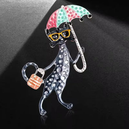 Women's Fashion Cat Brooch Pin - Cute Animal Jewelry Accessory for Clothing, Bags & Stylish Decor