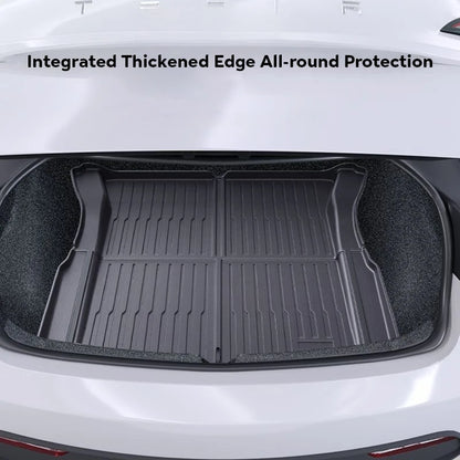 Tesla Model 3 Highland 2024 TPE Trunk Mats – Waterproof Front & Rear Layered Carpet Pads