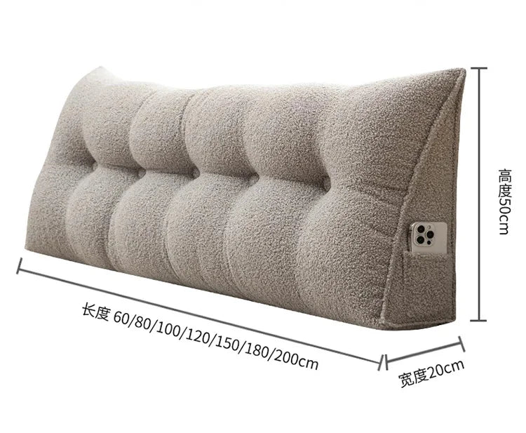 Large Triangular Headboard Wedge Pillow – Bed Rest Backrest Cushion with Removable Cover for Positioning Support