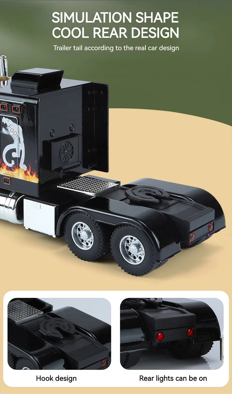1:24 Scale Peterbilt 389 Tractor Trailer Toy – Lonestar Design Pre-Built Semi Truck with Realistic Functions for Kids