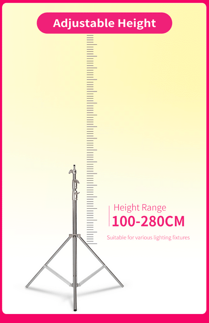 290cm Air Pressure Tripod - 10kg Bearing Stainless Steel Light Stand for Camera, Ring Light, Live Streaming & Photography