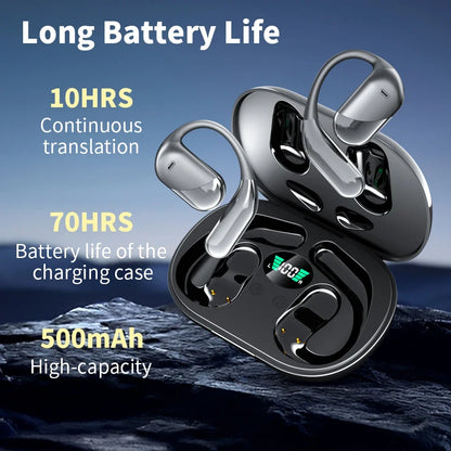 3-in-1 AI Translator Earbuds - Real-Time Voice Translation in 144 Languages with Bluetooth 5.4 & Noise Cancellation