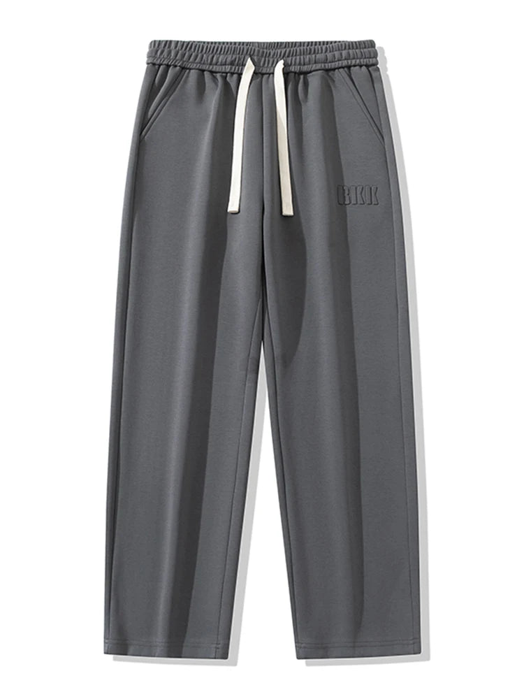 Men’s Wide Leg Cotton Sweatpants – Straight Fit Drawstring Casual Sports Track Pants, Big Size up to 8XL