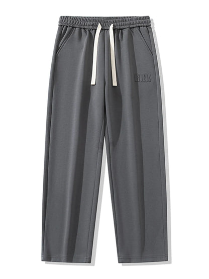 Men’s Wide Leg Cotton Sweatpants – Straight Fit Drawstring Casual Sports Track Pants, Big Size up to 8XL