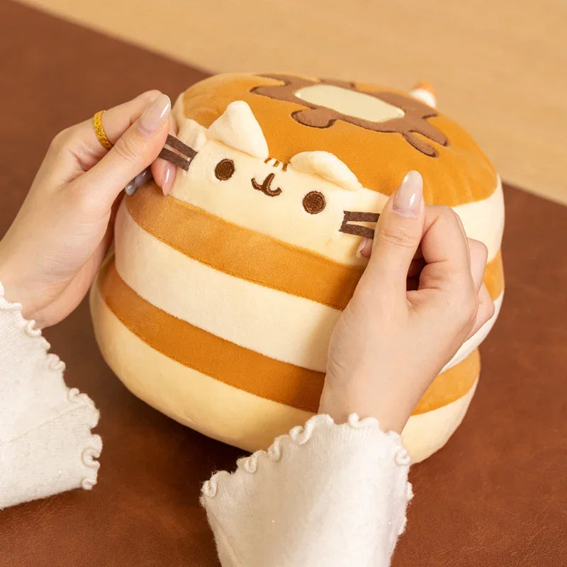 Cute Pancake Cat Plush Toy - Soft Kawaii Food-Shaped Stuffed Animal for Hugs, Sofa, Bed, Home Decor, and Gifts