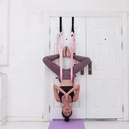 Aerial Yoga Rope - Straight Horse Crotch Open Elastic Yoga Belt for Split Lower Waist Training, Inverted Rope Pull Extension Belt