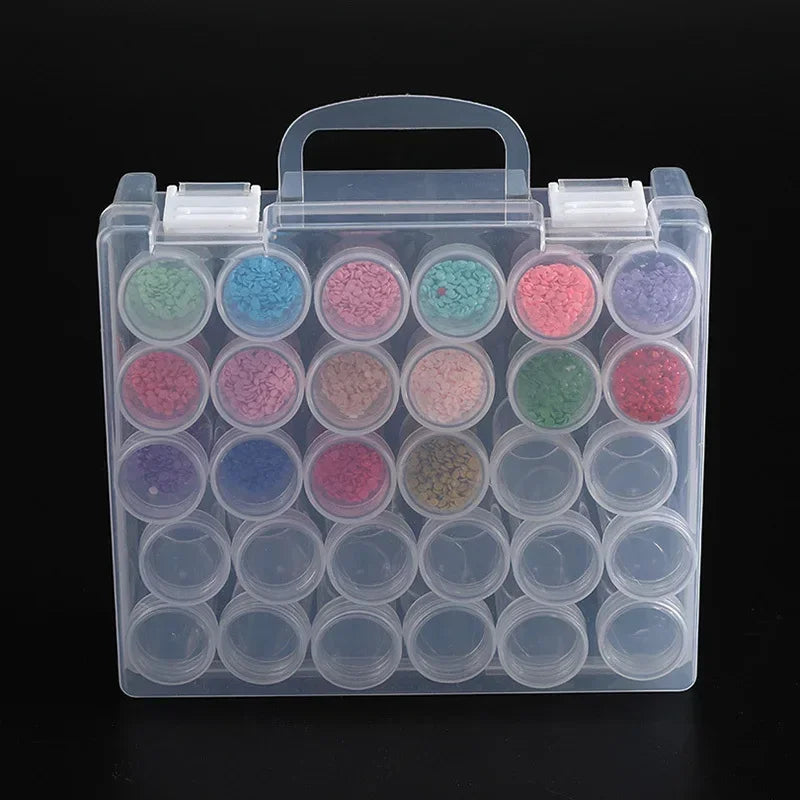 30-Bottle Bead Organizer with Lids – Diamond Painting & DIY Craft Storage Containers