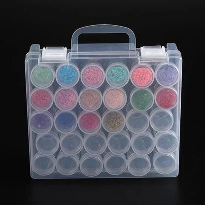 30-Bottle Bead Organizer with Lids – Diamond Painting & DIY Craft Storage Containers
