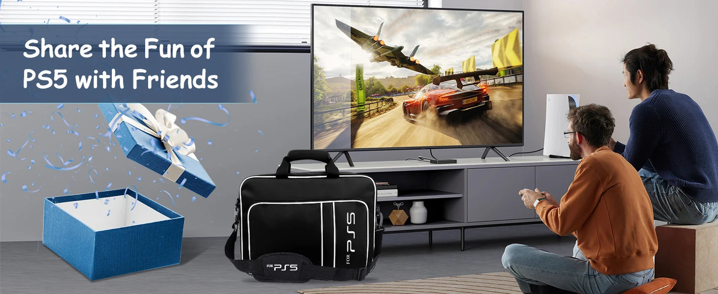 PS5 Travel Case - Protective Carry Bag for PS5 Disc/Digital Console, Controllers, Game Cards & Headset