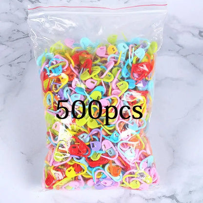 100-1000pcs Mixed Color Plastic Resin Stitch Markers – Small Clip Locking, Crochet, Knitting, and Sewing Tools