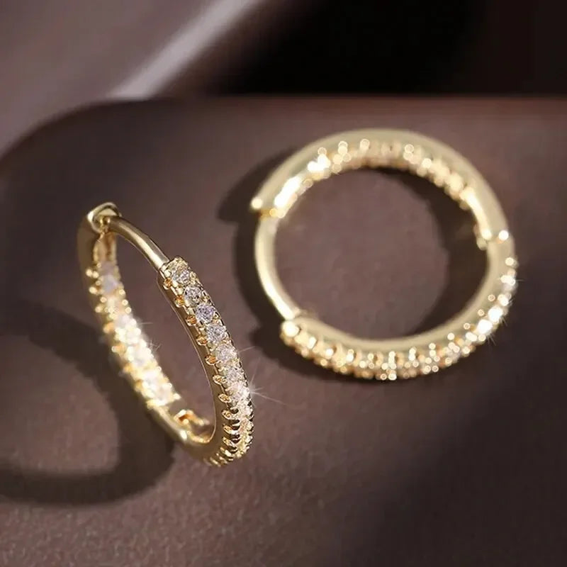 Colorful Zircon Round Earrings – Elegant Jewelry for Women, Stylish Daily & Party Wear Accessories