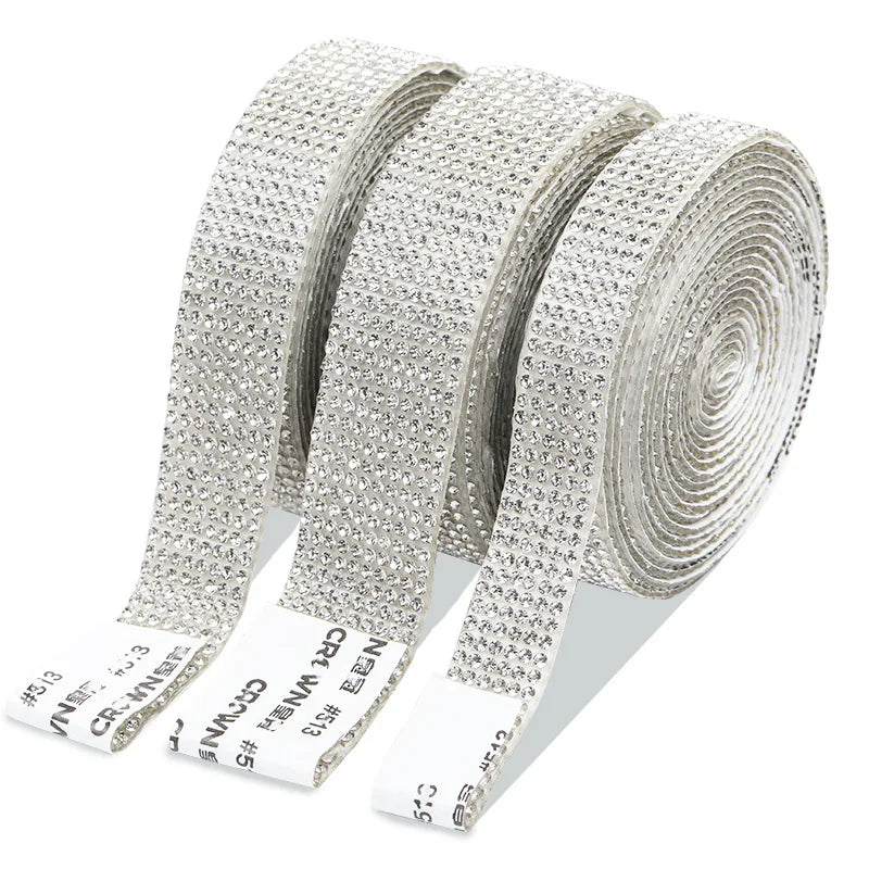 1 Yard Self-Adhesive Crystal Rhinestone Sticker Diamond Ribbon - DIY Rhinestone Arts Crafts for Car, Phone Decoration