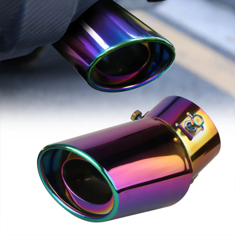 2.5" Stainless Steel Car Exhaust Muffler Tip – Chrome Rear Tail Pipe for Most Cars