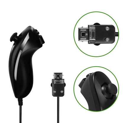 Wired Nunchuck Controller for Nintendo Wii – Curved Game Handle Gamepad Accessory