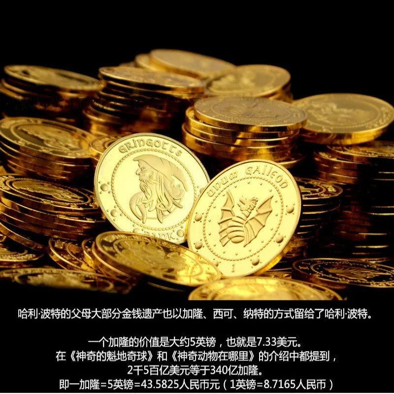 Harry Potter Gringotts Commemorative Coin Badge – Gold Galleon Money Bag Collectible, Birthday Gift