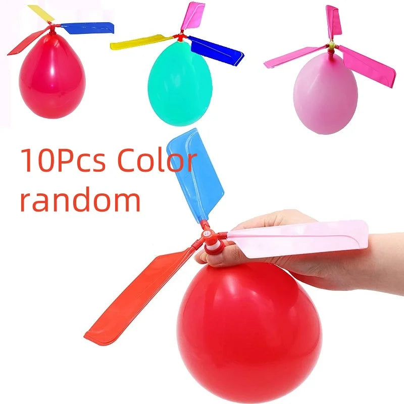 1/10PCS Air Balloon Helicopter Toy – Outdoor Flying Helicopter Balloon Set for Kids, Birthday & Children’s Day Party Gift