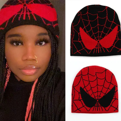 Cartoon Spider Embroidered Beanie Hat: Cozy Men's Winter Cap, Soft Knitted Wool Skullies for Autunm Warmth - Perfect Boys' Gift