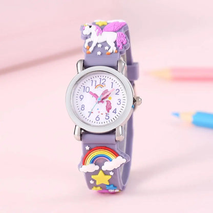 Rainbow Winged Unicorn Pegasus Kids’ Watch - Cute Cartoon Wristwatch for Children