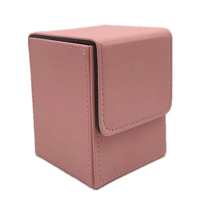 Leather Trading Card Deck Box - Single-Sleeve Storage Case for 100+ Cards