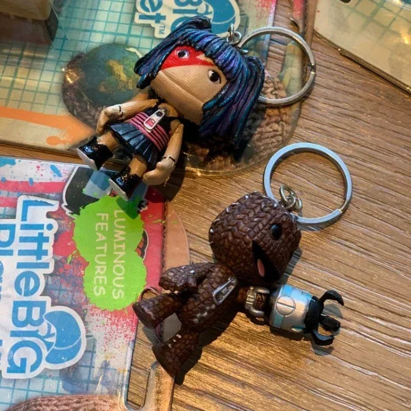 Little Big Planet Sackboy Keychain - Cute Kawaii Anime Game Figurine Toy and Collectible Gift