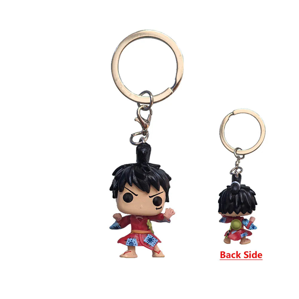 One Piece Wano Country Figure Keychain - Luffy, Roronoa Zoro & Tony Chopper Backpack Pendant Ornament