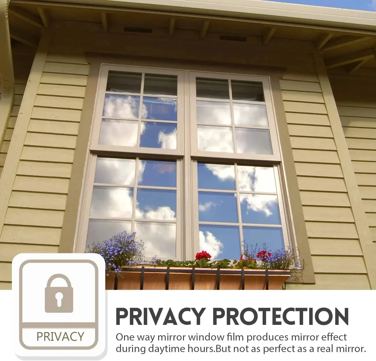 40-90CM Window Privacy Tint Film – Anti-Glare One-Way Mirror UV Vinyl Screen for Home