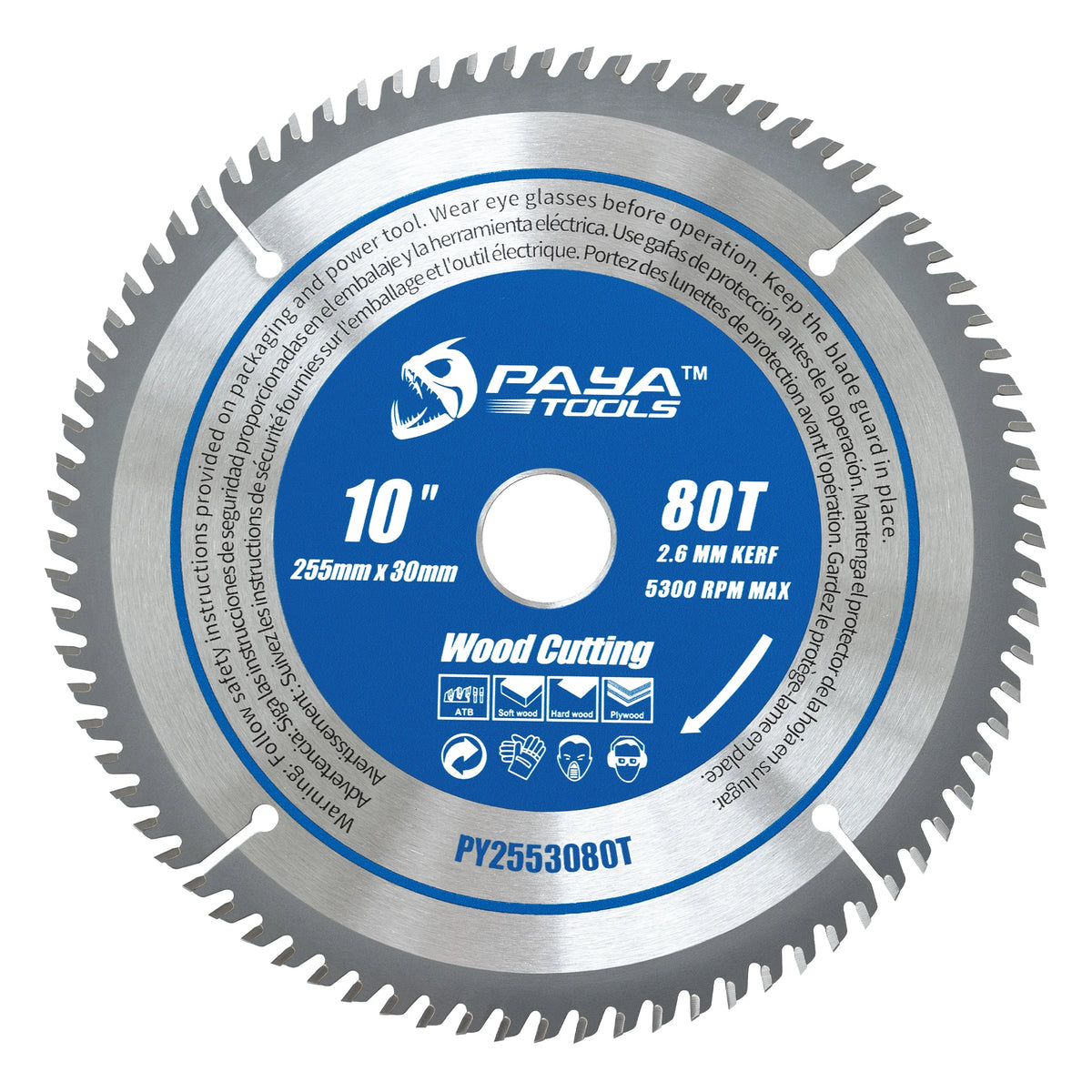 PAYA TCT Circular Saw Blade - ATB Framing Blade for Wood Cutting, TÜV Rheinland Tested & Certified